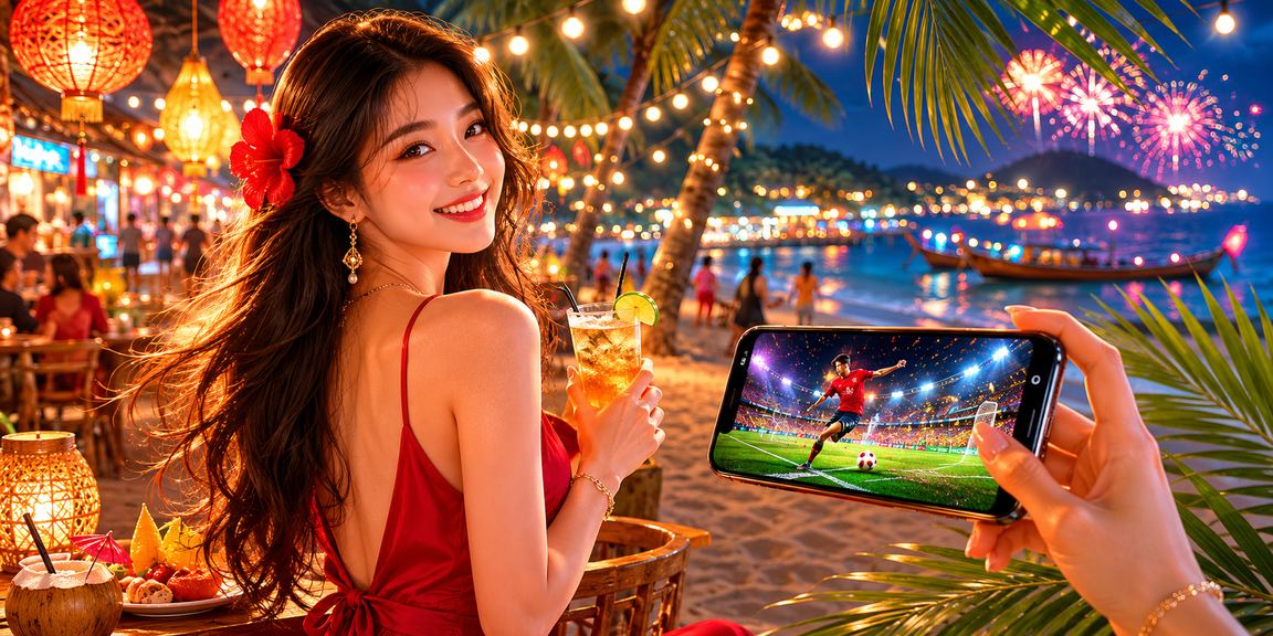 Người hâm mộ bóng đá cá cược qua điện thoại tại chợ đêm Phú Quốc